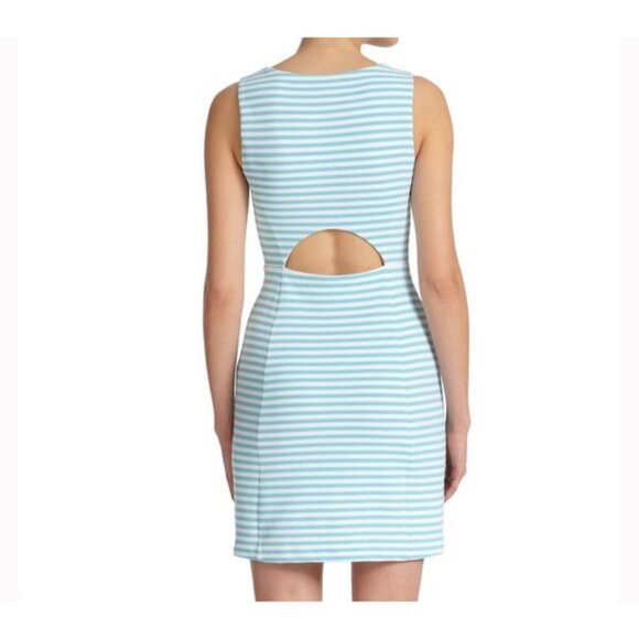 LIlly Pulitzer Shorely Blue & White Ottoman Stripe Cut Out Dress, Size Large - Picture 3 of 6